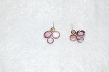Load image into Gallery viewer, Pink Sapphires and Diamond Petal Earrings