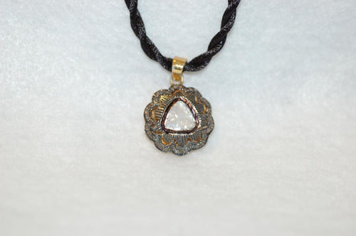 Antique Style Bold Scroll and Filigree Diamond Necklace