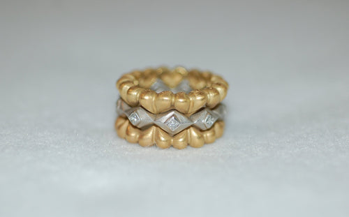 Diamond Heart Stack 3 in 1 Ring
