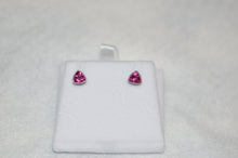 Load image into Gallery viewer, Tourmaline Platinum Trilliant Stud Earrings
