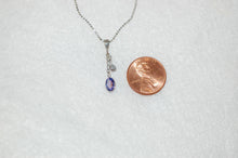 Load image into Gallery viewer, Tanzanite and Diamond Duo Drop Pendant
