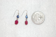 Load image into Gallery viewer, Sapphire, Ruby and Diamonds Drop Earrings