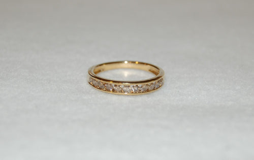 Champagne Diamond Silver Band