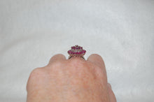 Load image into Gallery viewer, Marquise Ruby Cluster Ring