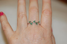 Load image into Gallery viewer, Five Stone Emerald Vine Band Ring