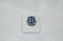 Load image into Gallery viewer, Blue Diamond Domino Enamel Ring