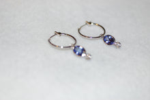 Load image into Gallery viewer, Tanzanite and Diamond Dangle Earrings