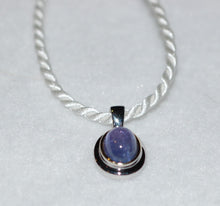 Load image into Gallery viewer, Tanzanite Cabochon Minimalist Pendant