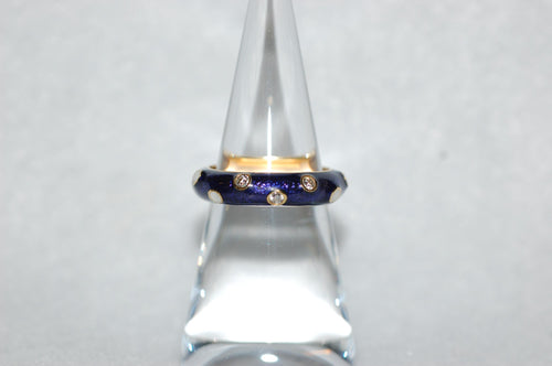 Hidalgo Diamond Polka Dot Enamel Gold Band