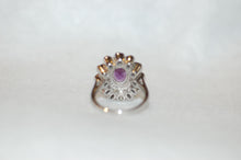 Load image into Gallery viewer, Amethyst and Rose Cut Diamonds Flower Ring