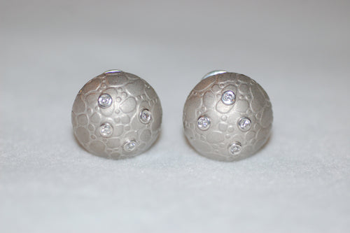 Globe Textured Diamond Earrings