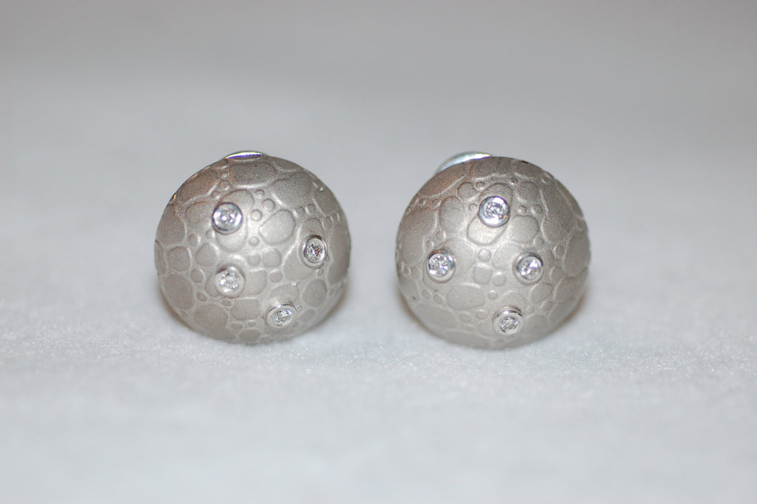 Globe Textured Diamond Earrings