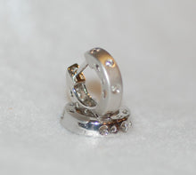 Load image into Gallery viewer, Diamonds and Hearts Gold Hugie Earrings