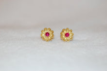 Load image into Gallery viewer, Ruby Flower Romantics Earrings