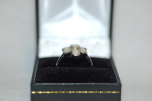Rose Cut Diamond Flower Ring