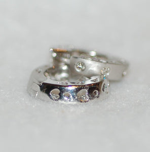 Diamonds and Hearts Gold Hugie Earrings