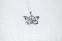Load image into Gallery viewer, Diamond Stained Glass Butterfly Necklace