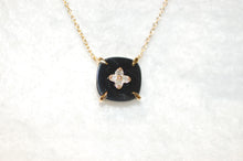 Load image into Gallery viewer, Diamond Clower and Onyx Necklace