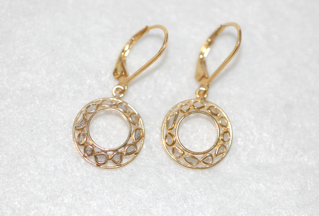 Diamond Slice Dangle Earrings