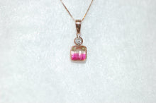 Load image into Gallery viewer, Watermelon Tourmaline and Diamond Necklace
