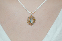 Load image into Gallery viewer, Aquamarine and Diamond Stained Glass Necklace