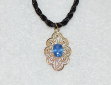 Load image into Gallery viewer, Sapphire Filigree Pendant