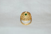 Load image into Gallery viewer, Emerald and Diamond Filigree Ring