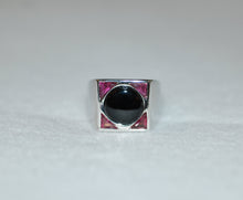 Load image into Gallery viewer, Tourmaline and Onyx Signet Ring