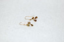 Load image into Gallery viewer, Fancy Color Diamonds Freeform Three Tear Drop Hanging Gold Earrings