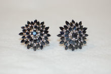 Load image into Gallery viewer, Sapphire Marquise Cluster Silver Earrings