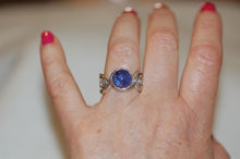 Load image into Gallery viewer, Tanzanite Cabochon Swirl Statement Ring