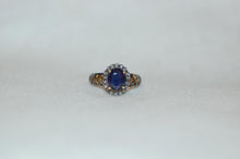 Load image into Gallery viewer, Sapphire and Diamond Antique Style Ring