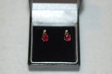 Load image into Gallery viewer, Ruby Teardrop Stud Earrings