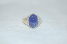 Load image into Gallery viewer, Tanzanite Cabochon Oval and Diamonds Ring