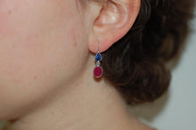Load image into Gallery viewer, Sapphire, Ruby and Diamonds Drop Earrings