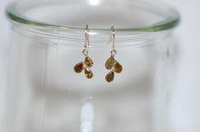 Load image into Gallery viewer, Fancy Color Diamonds Freeform Three Tear Drop Hanging Gold Earrings