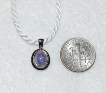 Load image into Gallery viewer, Tanzanite Cabochon Minimalist Pendant