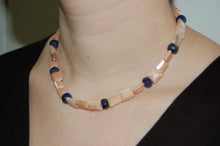 Load image into Gallery viewer, Sapphire and Mystic Moonstone Geometric Necklace