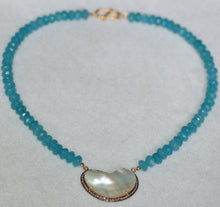 Load image into Gallery viewer, Mother of Pearl Crescent Moon Necklace