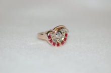Load image into Gallery viewer, Art Deco Ruby and Diamond Fan Ring
