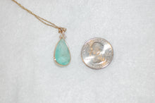 Load image into Gallery viewer, WOW! Emarald and Diamond Teardrop Necklace