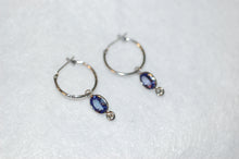 Load image into Gallery viewer, Tanzanite and Diamond Dangle Earrings