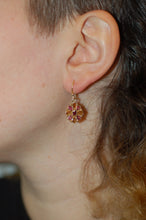 Load image into Gallery viewer, Multi Color Gemstone Flower Hanging Earrings