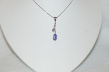 Load image into Gallery viewer, Tanzanite and Diamond Duo Drop Pendant