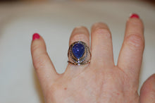 Load image into Gallery viewer, Tear Drop Cabochon Tanzanite Ring