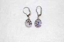 Load image into Gallery viewer, Tear Drop Filigree Tanzanite Drop Earrings