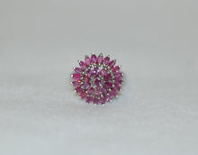 Load image into Gallery viewer, Marquise Ruby Cluster Ring