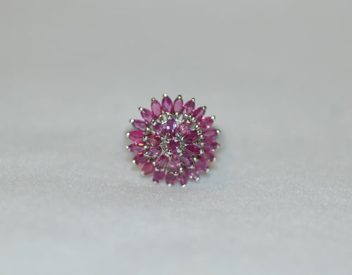 Marquise Ruby Cluster Ring