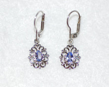 Load image into Gallery viewer, Tear Drop Filigree Tanzanite Drop Earrings