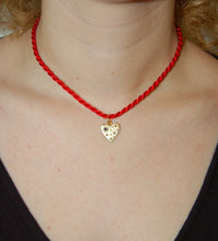 Load image into Gallery viewer, Sapphire and Diamond Heart Starburst Pendant